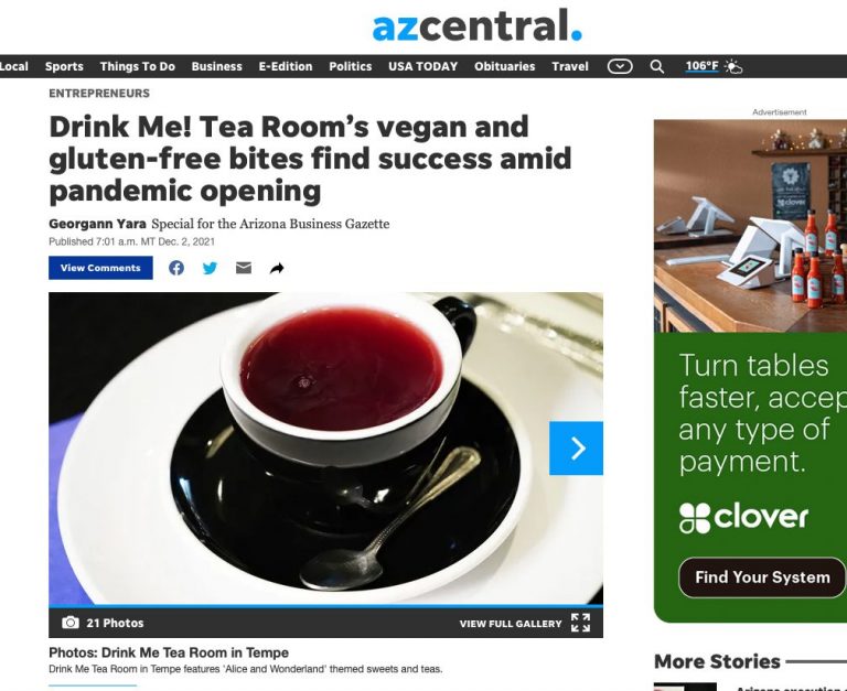 Read more about the article Drink Me! Tea Room in Arizona Republic