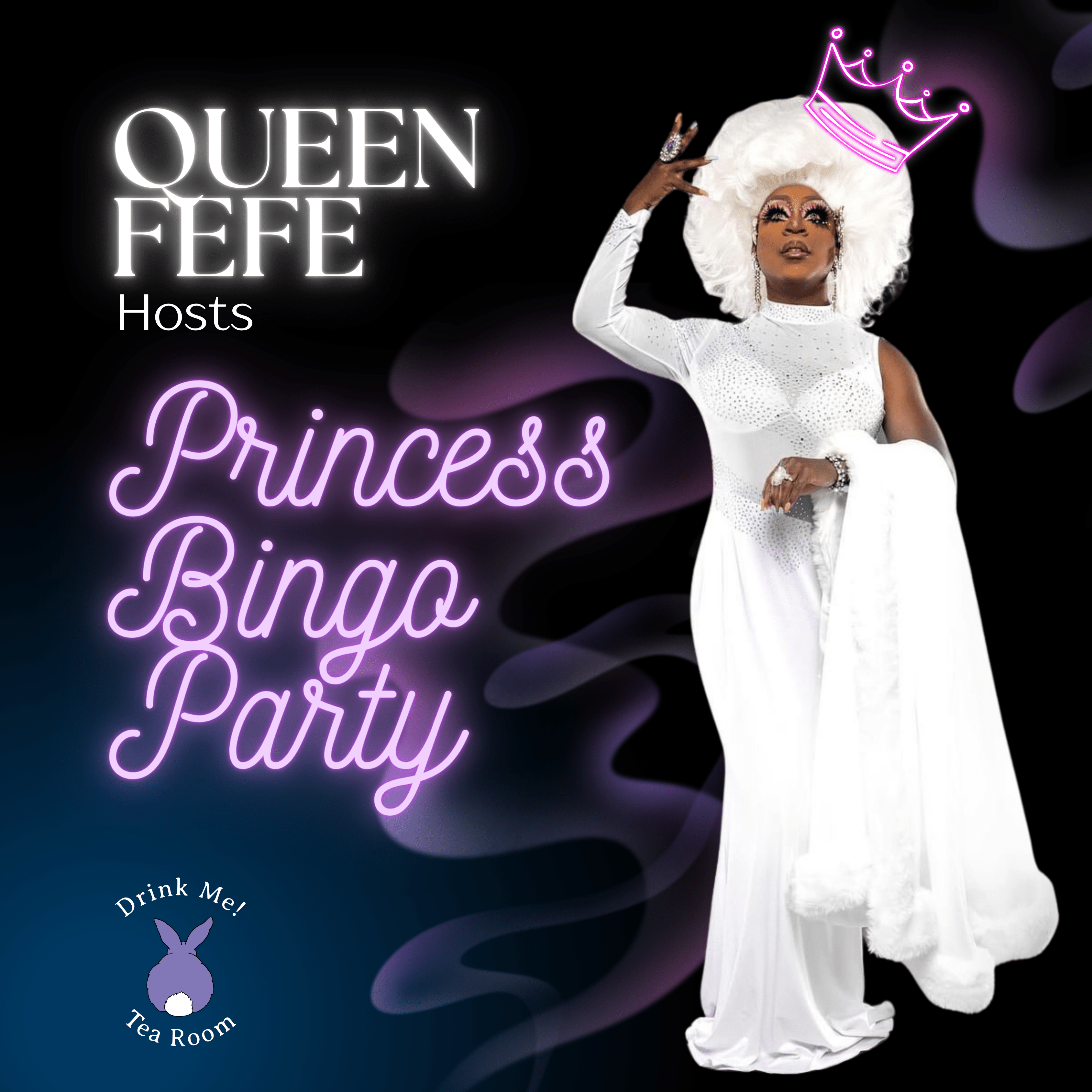 Read more about the article Drag Bingo @Drink Me! Tea Room – Princess Bingo Party Wed 5/15 (18+)